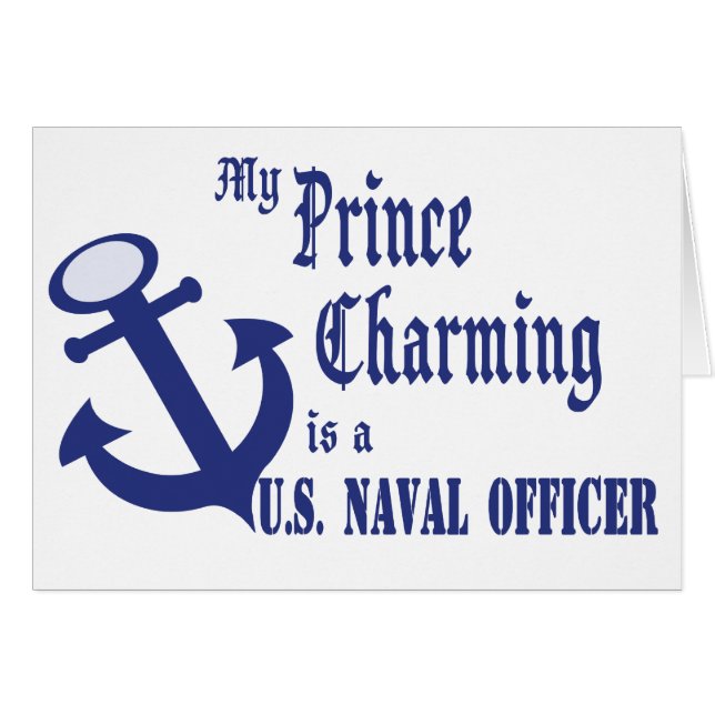 Prince Charming är USA:s Naval Officer Hälsningskort (Framsidan Horizontal)