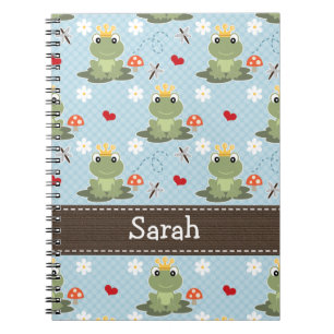 Prince Charming Frog Spiral Notebook Journal Anteckningsbok