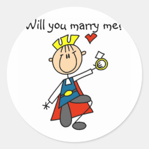 Prince Charming kommer att du marry mig Sticker Runt Klistermärke