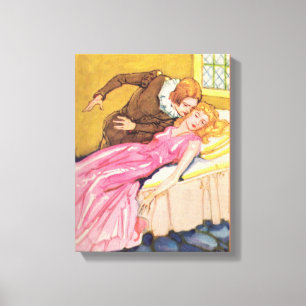 Prince Charming pussing Sleeping Beauty Canvastryck