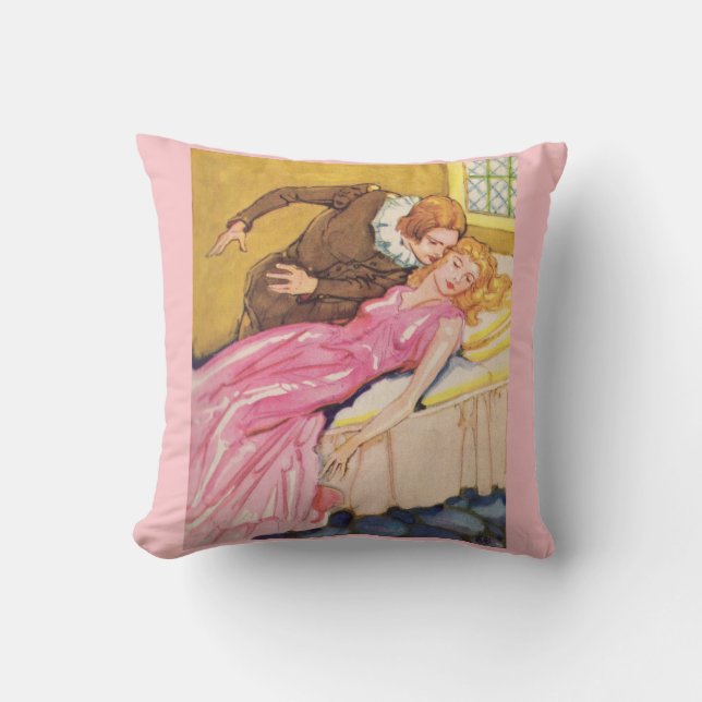 Prince Charming pussing Sleeping Beauty Kudde (Framsida)