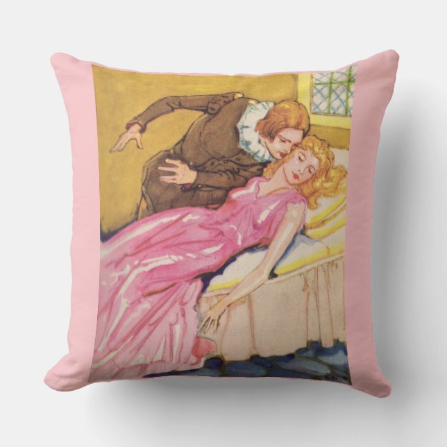 Prince Charming pussing Sleeping Beauty Kudde (Framsida)