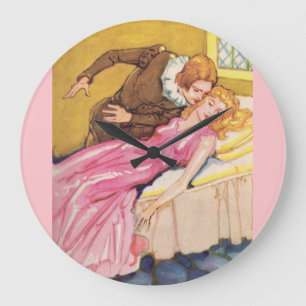 Prince Charming pussing Sleeping Beauty Stor Klocka