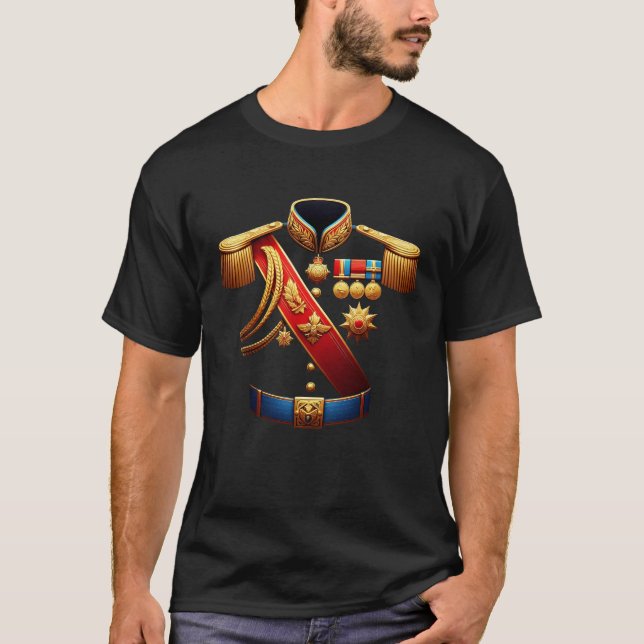 Prince Charming Royal Costume Medals Epaulets Go T Shirt (Framsida)