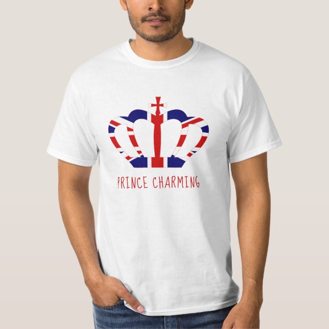Prince Charming | Union Jack Krona | Lustigt T Shirt (Framsida)