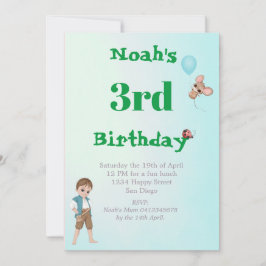 Prince Cute Blue Mouse Age Birthday-inbjudan Inbjudningar