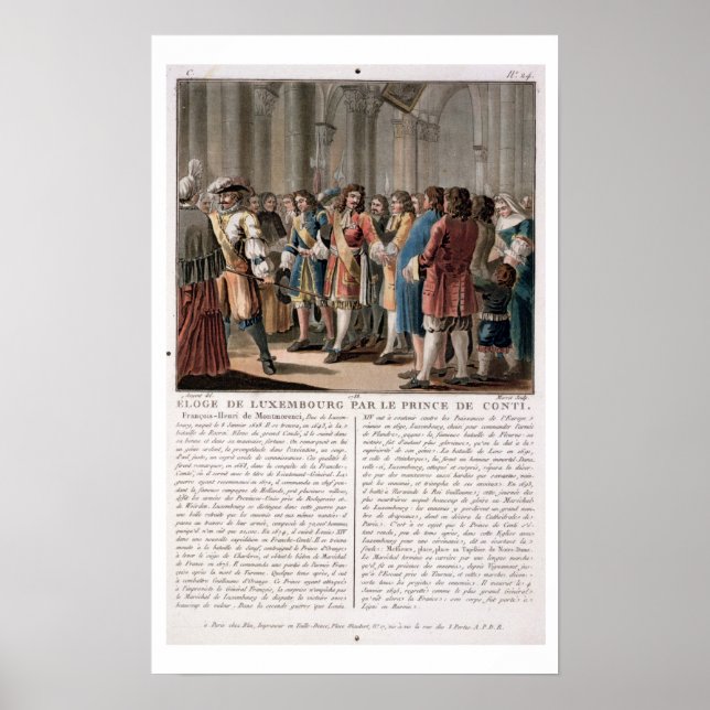 Prince de Conti (1664-1709) lovordar hertigen Poster (Framsidan)