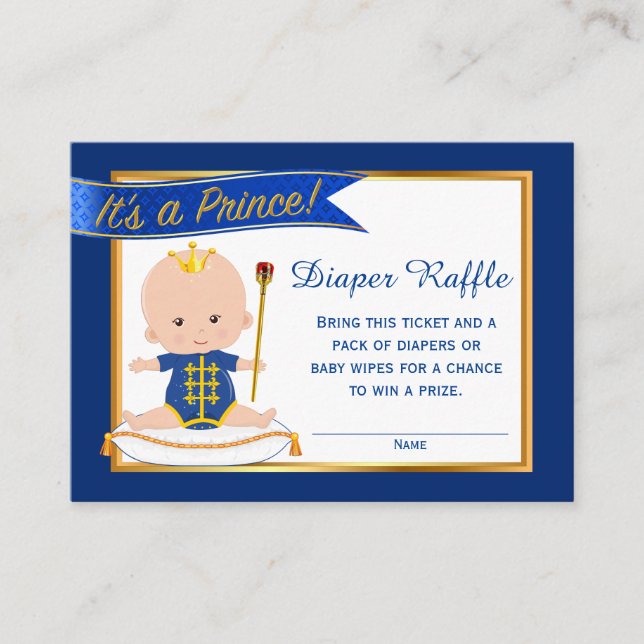 Prince Diaper Raffle Biljett Tilläggskort (Framsida)