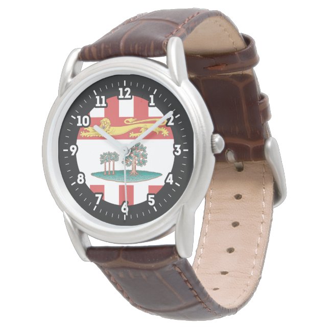 Prince Edward Island Flagga Graphic Dial Armbandsur (Vinklad)