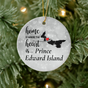 Prince Edward Island Home är där Heart är Julgransprydnad Keramik