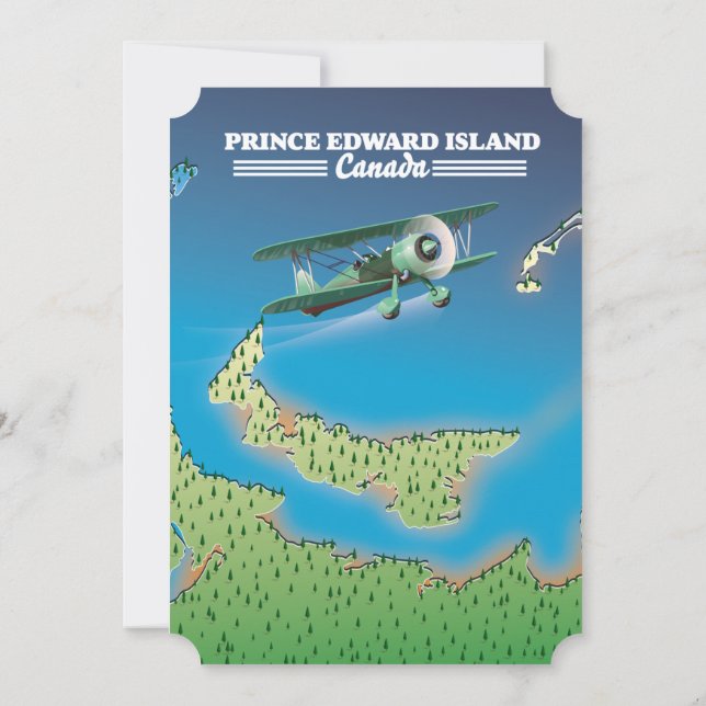 Prince Edward Island, Kanada karta. Inbjudningar (Baksida)