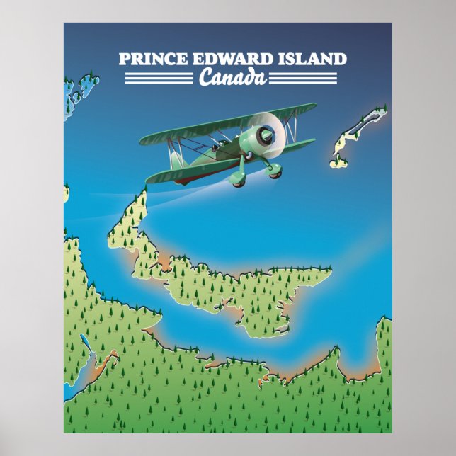 Prince Edward Island, Kanada karta. Poster (Framsidan)
