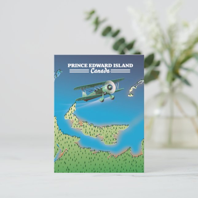 Prince Edward Island, Kanada karta. Vykort (Stående Fram)