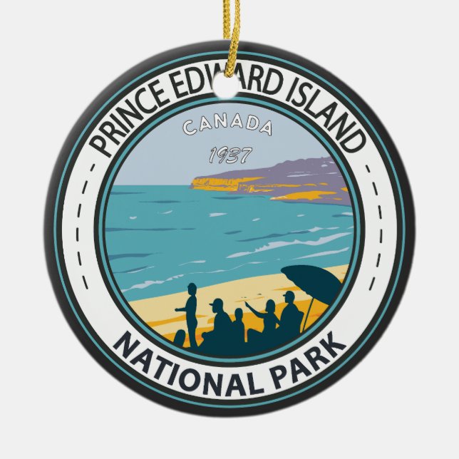 Prince Edward Island National Park Beach Badge Julgransprydnad Keramik (Framsidan)