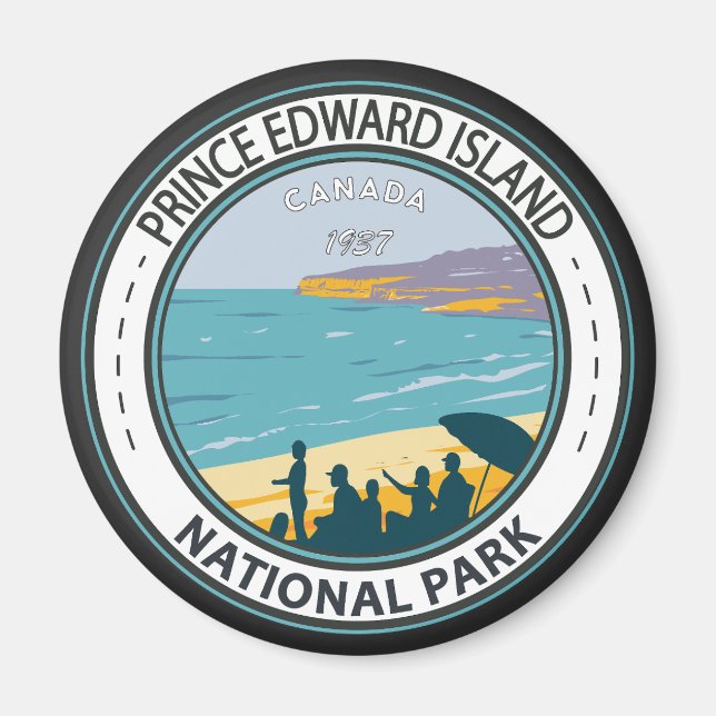 Prince Edward Island National Park Beach Badge Magnet (Framsidan)