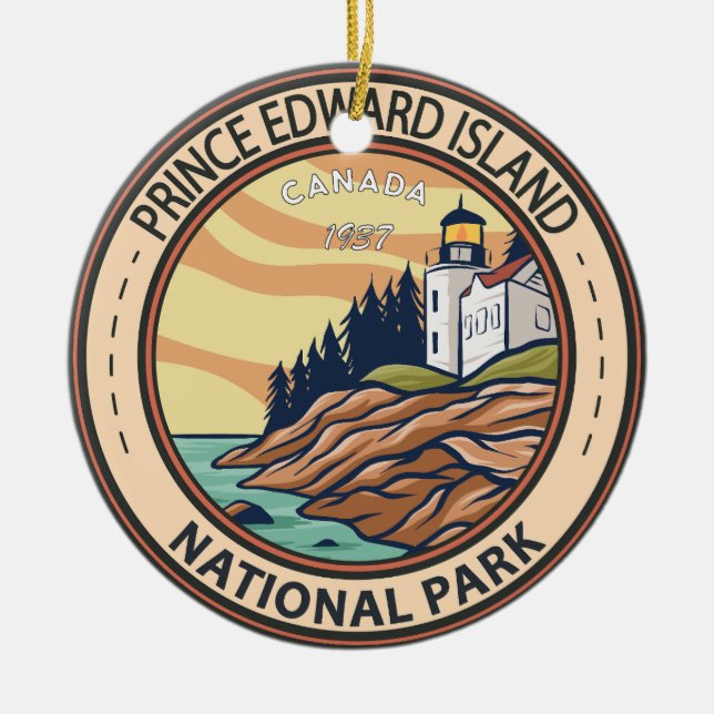 Prince Edward Island National Park Canada Badge Julgransprydnad Keramik (Framsidan)