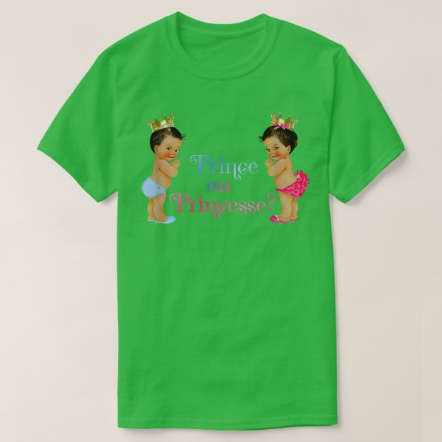 Prince eller Princess Baby Gender Reveal T-Shirt (Design framsida)