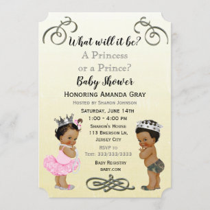 Prince eller Princess Baby Shower Inbjudningar