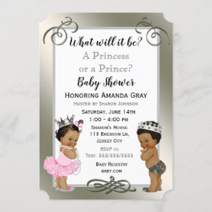 Prince eller Princess Baby Shower Inbjudningar