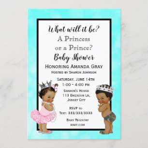 Prince eller Princess Baby Shower Inbjudningar