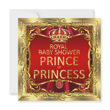 Prince eller Princess Baby Shower Red Guld