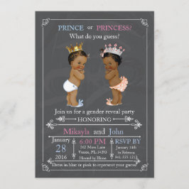 Prince eller Princess Gender Reveal African Americ Inbjudningar