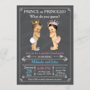 Prince eller Princess Gender Reveal - Kaukasien Inbjudningar