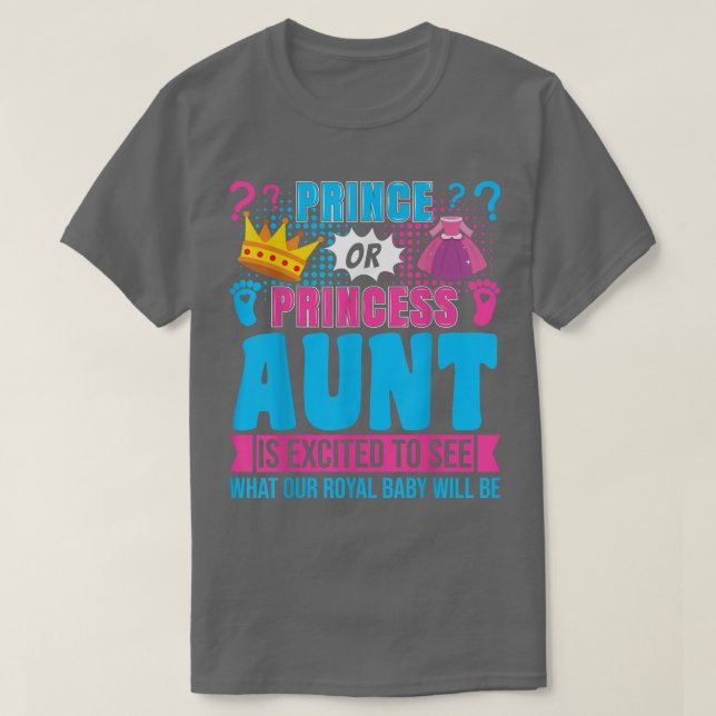 Prince eller Princess Moster Baby Gender Reveal Pa T Shirt (Design framsida)