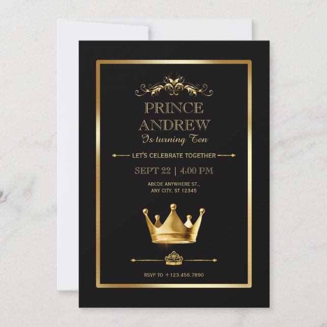 Prince-födelsedag Inbjudningar (Framsida)