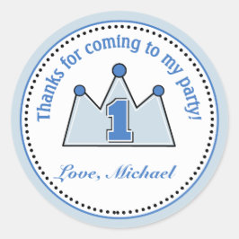 Prince Födelsedagsfest Favor Stickers Runt Klistermärke