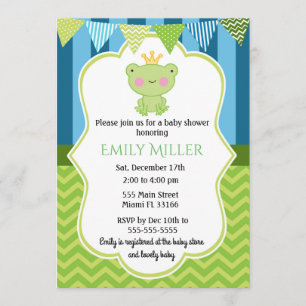 Prince Frog Baby Shower-inbjudan Inbjudningar