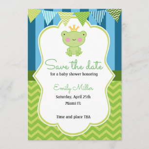 Prince Frog Baby Shower Spara datumet
