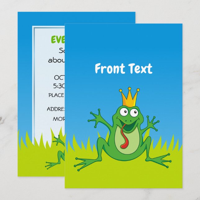 Prince Frog Inbjudningar (Fram/baksida)