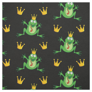 Prince Frog med Krona Mönster Tyg