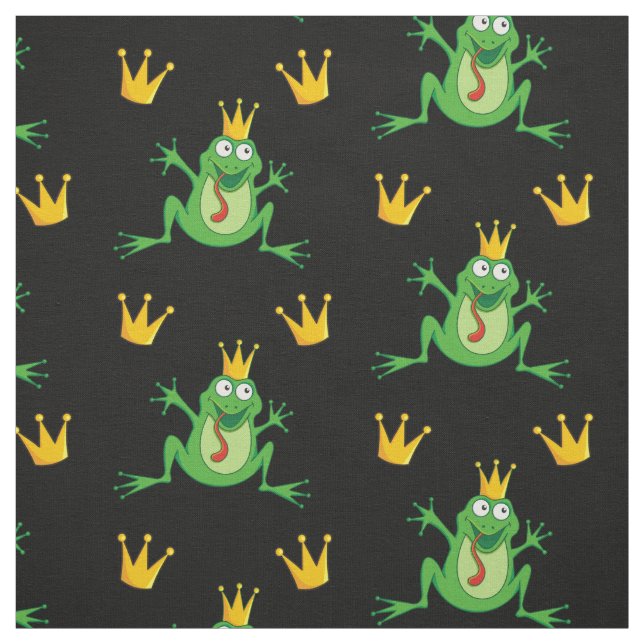 Prince Frog med Krona Mönster Tyg (Provkarta)