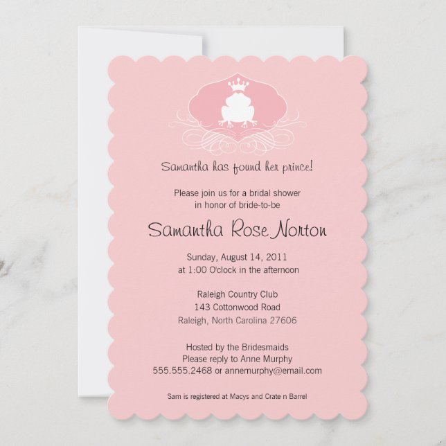 Prince Frog Thned Möhippa Inbjudningar (Framsida)