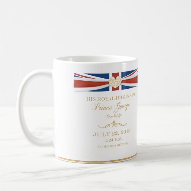 Prince George av den Cambridge souvenirmuggen Kaffemugg (Vänster)