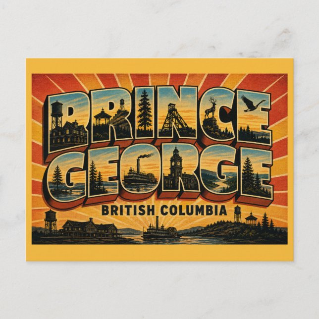 Prince George BC Norra Huvudstaden Vykort (Framsida)