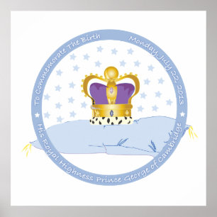 Prince George från Cambridge Pillow och Krona Poster