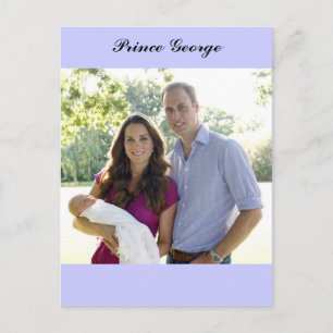 Prince George Kate William Royal Baby Vykort