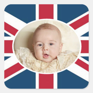 Prince George - William & Kate Fyrkantigt Klistermärke