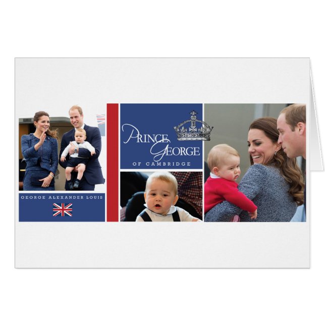 Prince George - William & Kate Hälsningskort (Framsidan Horizontal)