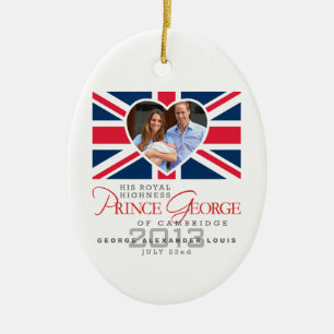 Prince George - William & Kate Julgransprydnad Keramik