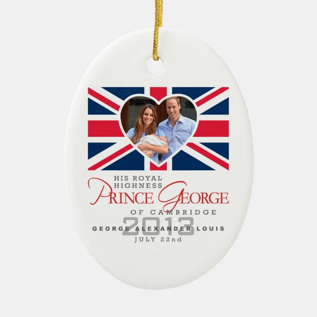 Prince George - William & Kate Julgransprydnad Keramik (Framsidan)