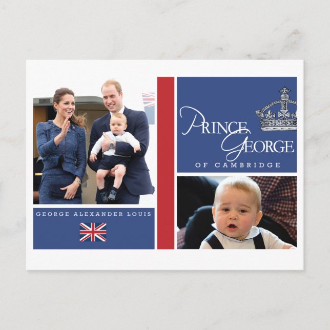 Prince George - William & Kate Vykort (Framsida)
