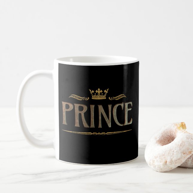 PRINCE - Grand Medieval Royal Krona Letar Kaffemugg (Med munk)