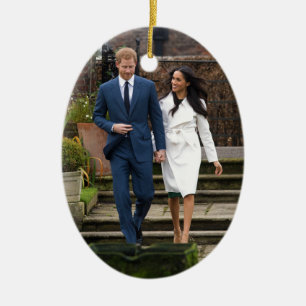 Prince Harry Meghan Markle Royal Bröllop Julgransprydnad Keramik