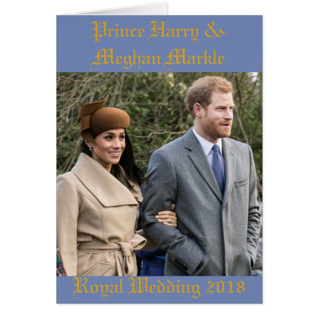 Prince Harry och Meghan Markle Royal Bröllop 2018 Hälsningskort (Framsidan)