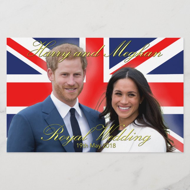 Prince Harry och Meghan Markle Royal Bröllop Brevpapper (Framsida)