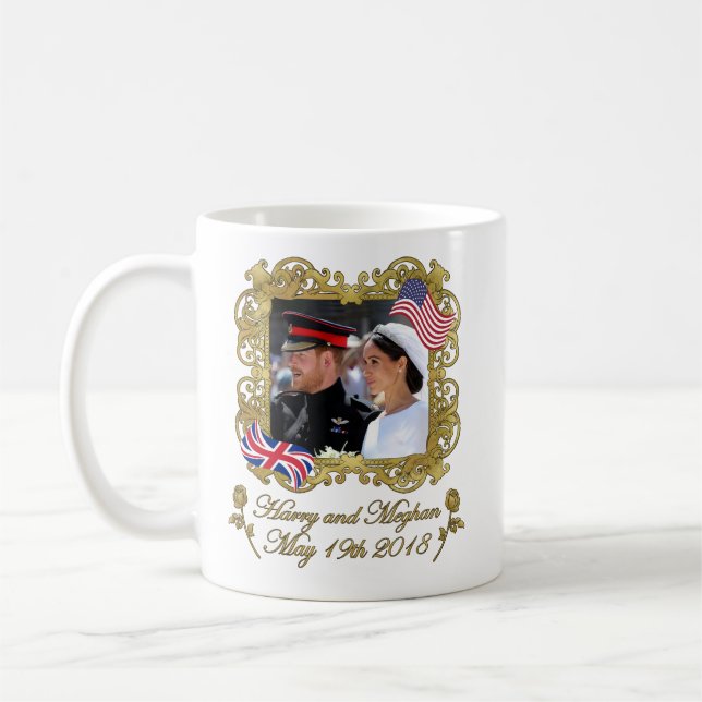 Prince Harry och Meghan Markle Royal Bröllop Kaffemugg (Vänster)